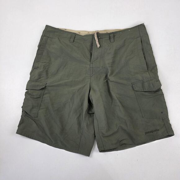 Patagonia Cargo Shorts Mens 36 Outdoor Hiking Utility Recycled Nylon Pockets - Picture 1 of 11